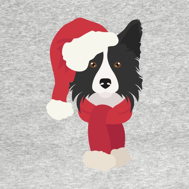 Christmas Border Collie Dog by JunkyDotCom